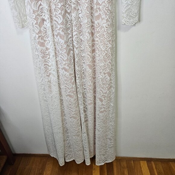 Bush Street Couture Bridal Faux Wrap Lace Wedding Dress S-M Bohemian Romantic - Picture 9 of 11